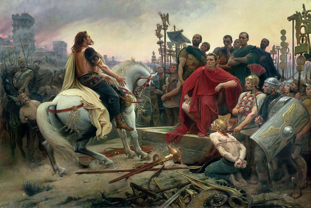 Vercingetorix and Julius Caesar painting by Lionel Royer