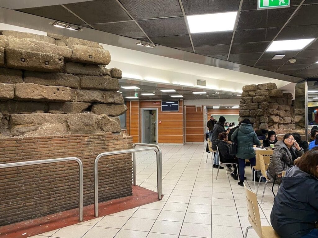 A Blend of Ancient and Modern: The 2500-Year-Old Servian Wall Inside a McDonald's in Roma Termini Station