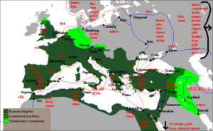 Trade routes of the Medieval Roman Empire