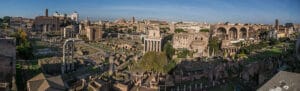 Panorama of the Roman Forum Forum Romanum from Palantine Hill Rome Italy