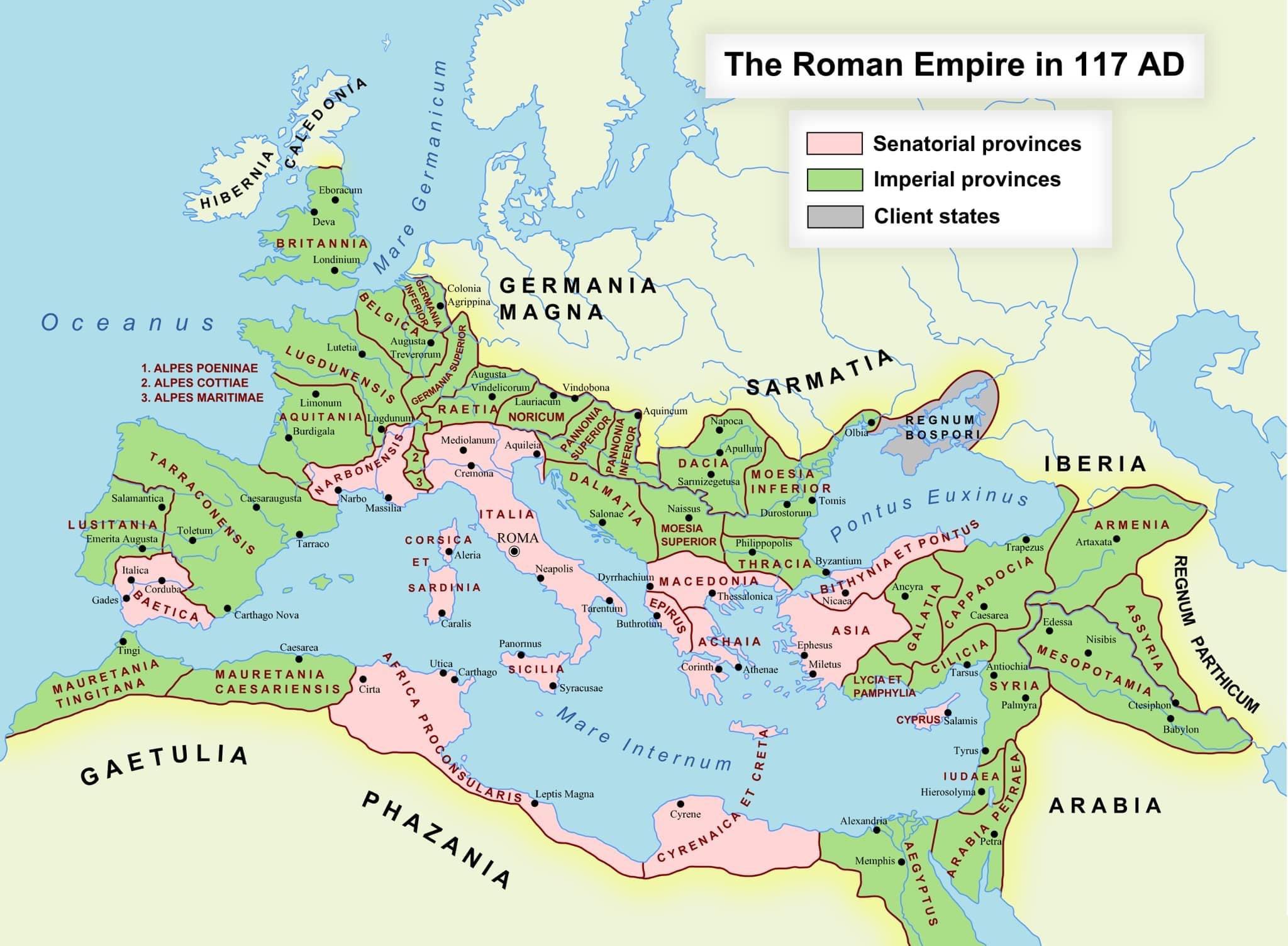 Senate-Controlled vs. Emperor-Controlled Regions