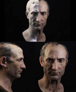 Hyper-realistic facial reconstruction of Caesar modeled from his Vatican Museum bust